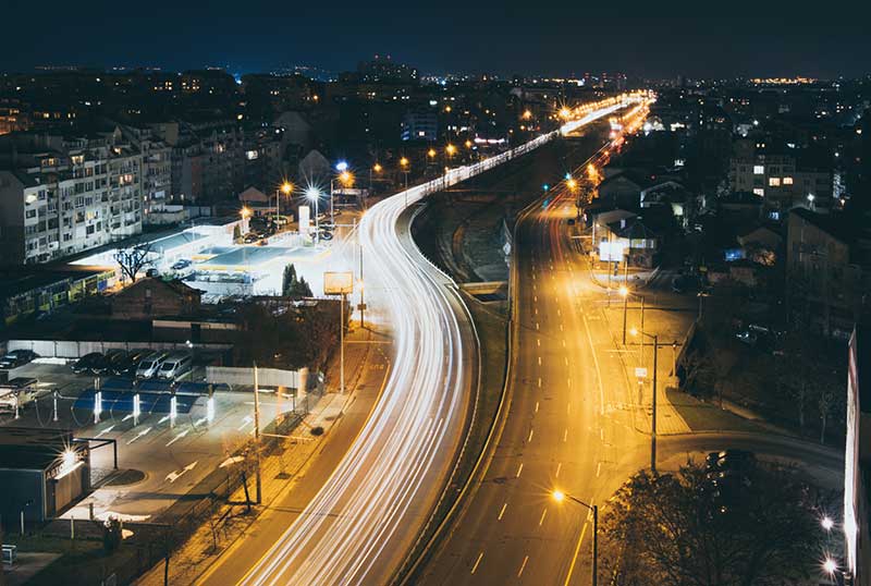 Orlando Car Accident Lawyers High View of Nigh Road